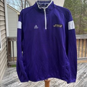 Adidas Track Jacket 1/4 zip JMU James Madison University Purple dukes men’s M